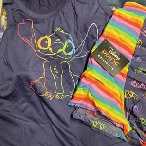 Disney Kids Pajama Set - Navy and Rainbow Stitch